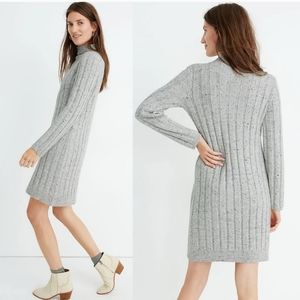 Madewell Donegal Mockneck Ribbed Wool Sweater Dress - S